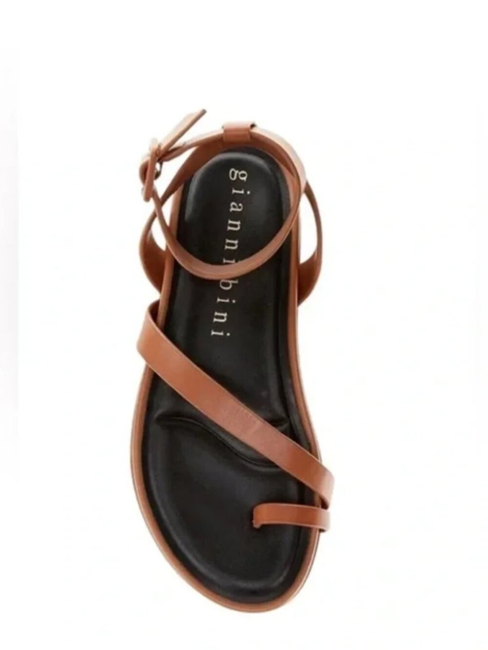 Gianni Bini Grayson Vacay Tan Strappy Leather Ankle Wrap Sandals Sz 7.5 EUC